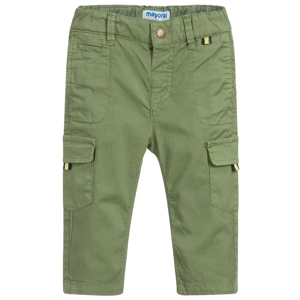 Mayoral - Boys Green Cargo Trousers | Childrensalon