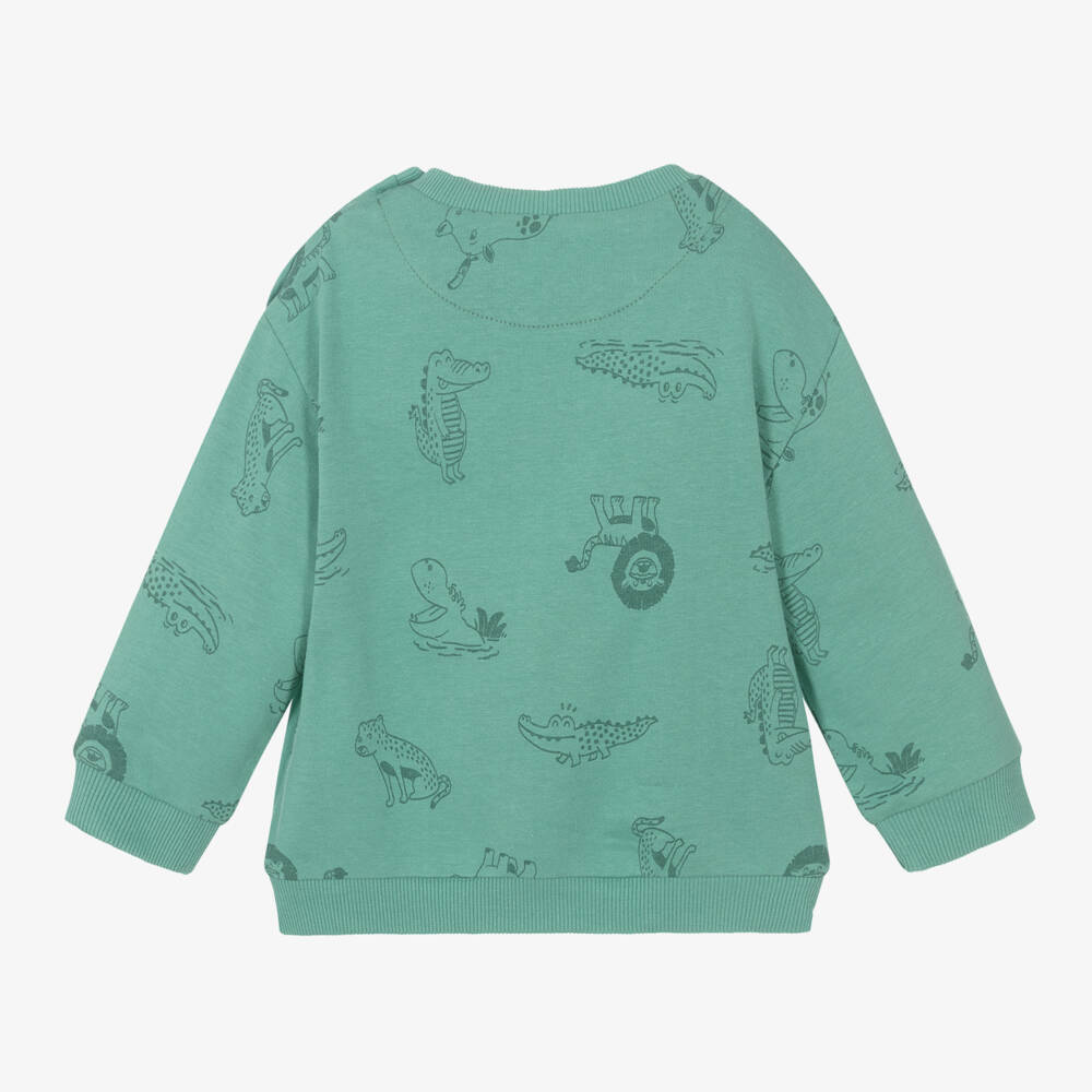 Mayoral Orange Cotton Woolf Print Hoodie