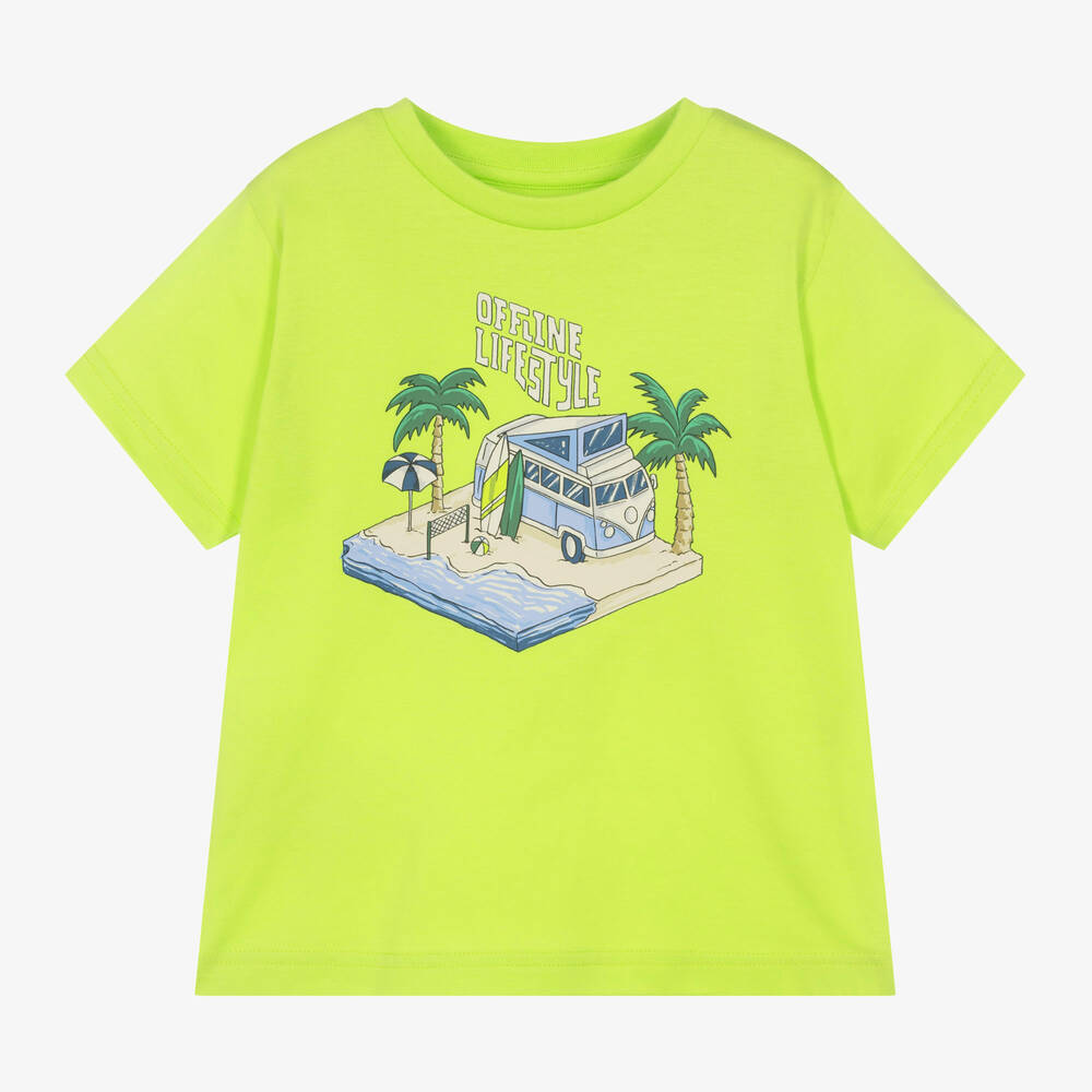 Mayoral-Boys Green Cotton Camper Van T-Shirt | Childrensalon Outlet