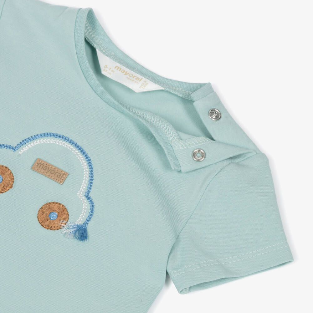 Mayoral Newborn-Boys Green Cotton Car Set | Childrensalon Outlet