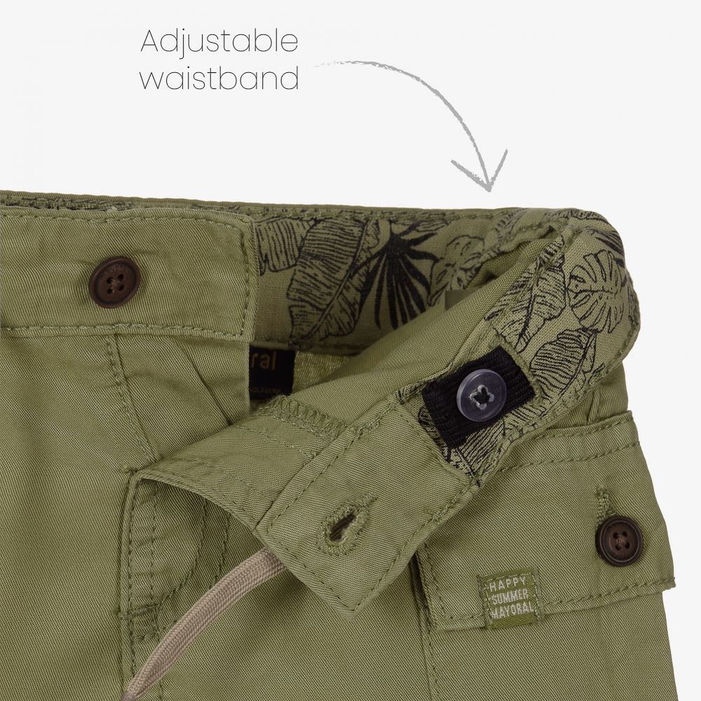 Mayoral-Зеленые хлопковые шорты карго для мальчиков | Childrensalon Outlet