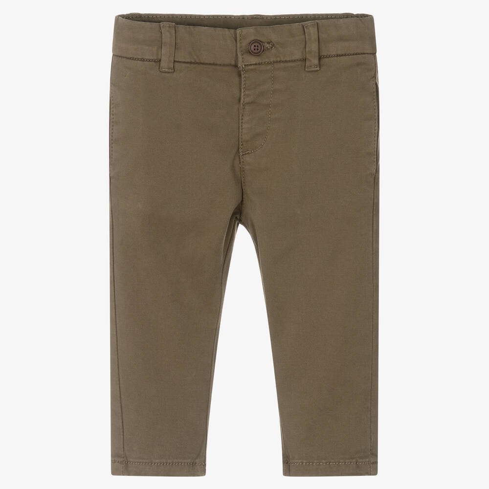 Mayoral - Boys Green Cotton Chinos | Childrensalon