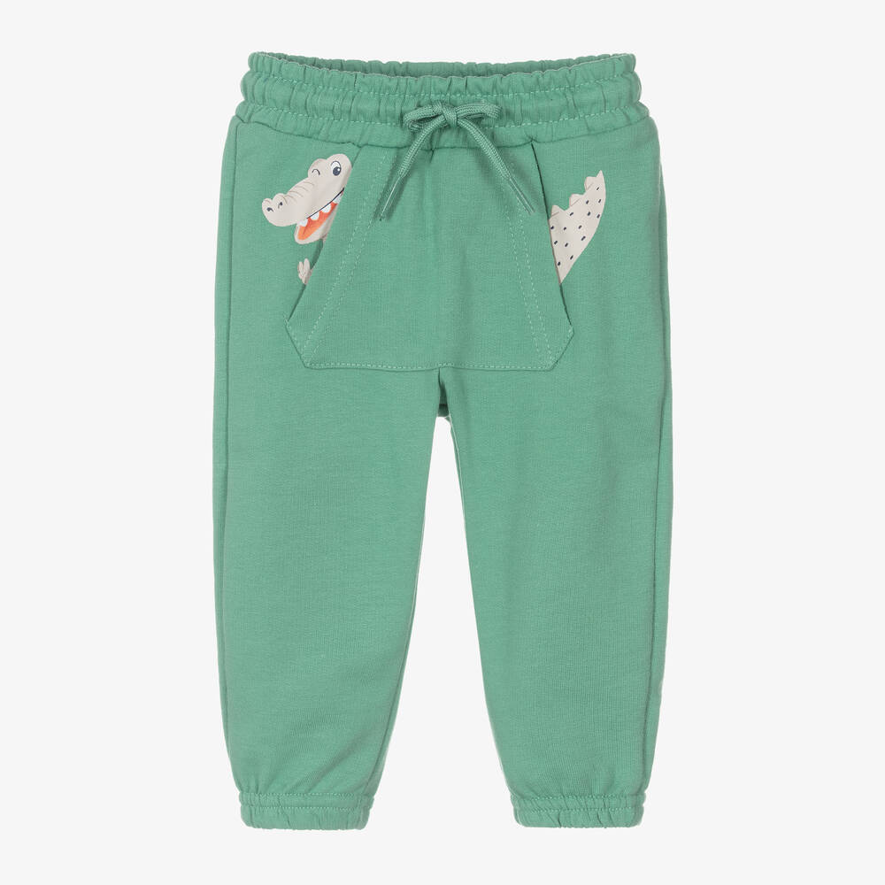 Mayoral-Boys Green Cotton Crocodile Joggers | Childrensalon Outlet