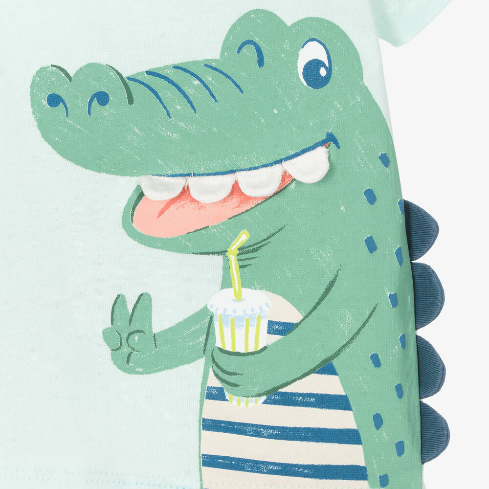 Mayoral-Boys Green Cotton Crocodile T-Shirt | Childrensalon Outlet