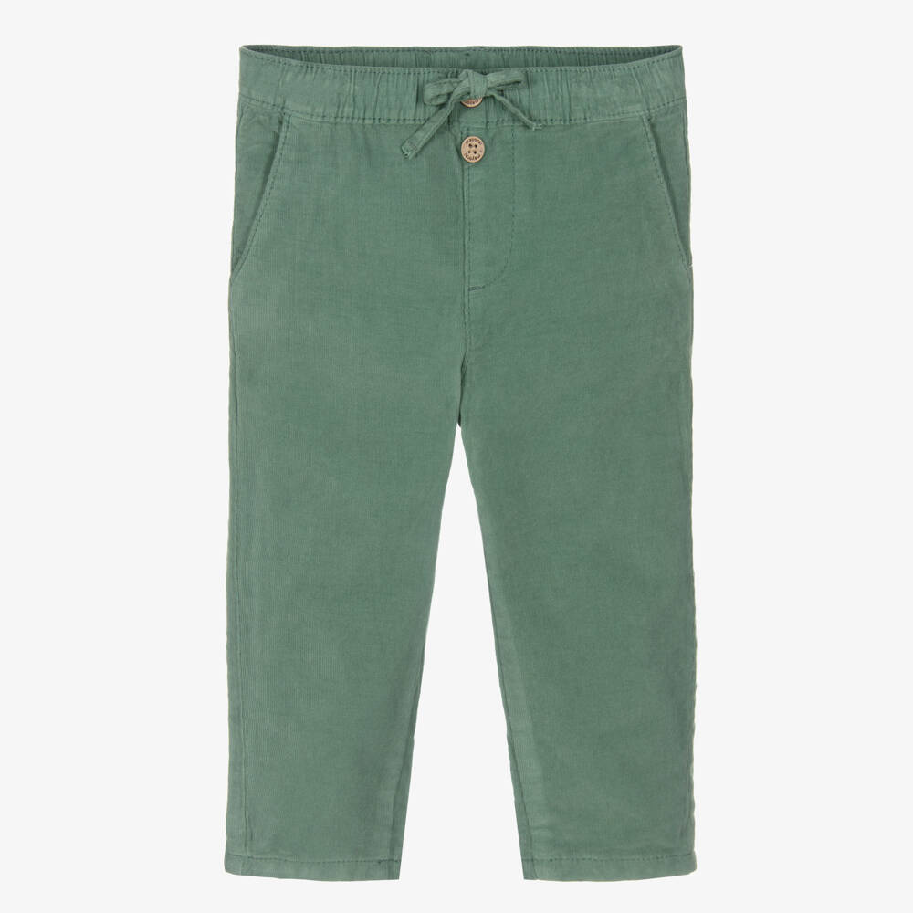 Mayoral-Boys Green Cotton Drawstring Pants | Childrensalon Outlet
