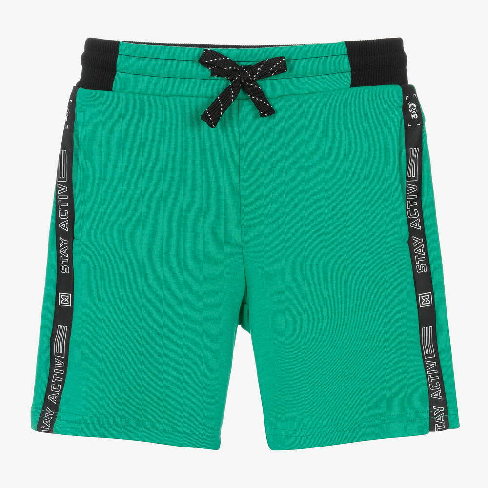 Mayoral Nukutavake-Boys Green Cotton Drawstring Shorts | Childrensalon Outlet