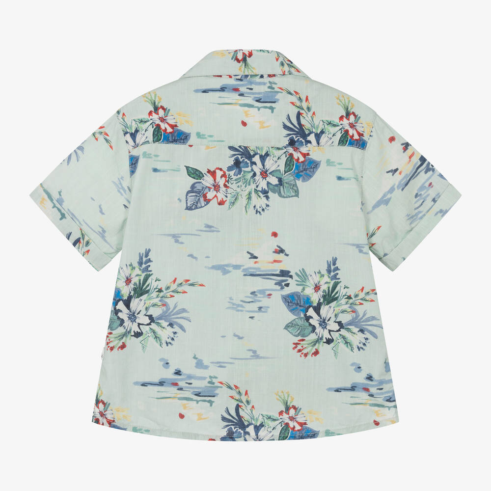 Mayoral-قميص قطن لون أخضر فاتح للأولاد | Childrensalon Outlet