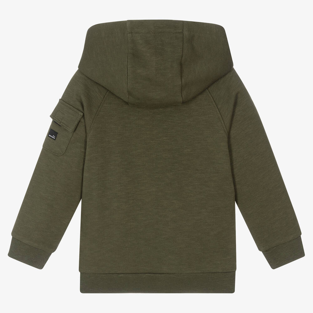 Mayoral Boys Green Cotton Hooded Top
