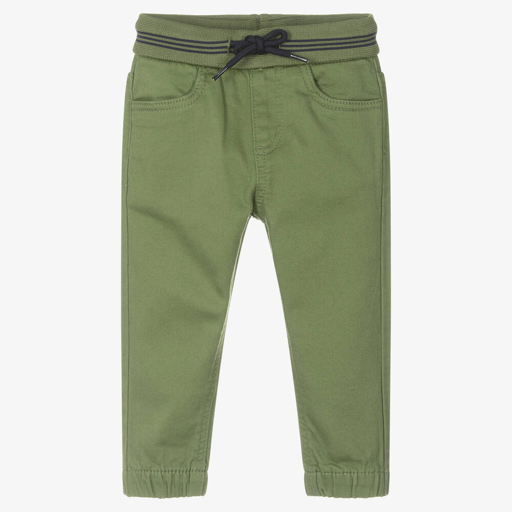 Mayoral-Boys Green Cotton Joggers | Childrensalon Outlet