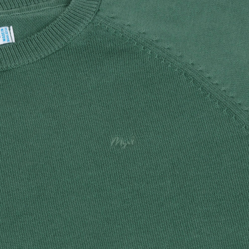 Mayoral-Boys Green Cotton Knit Raglan Sweater | Childrensalon Outlet