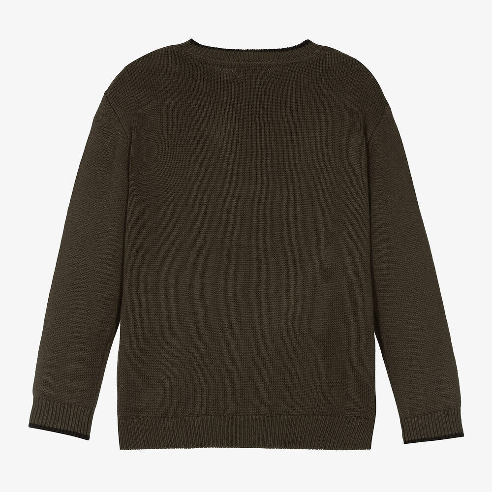 Mayoral Boys Green Cotton Knit Sweater