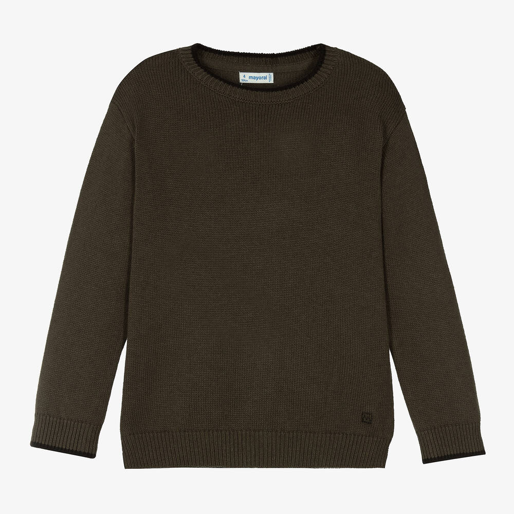 Mayoral - Grüner Baumwoll-Strickpullover (J) | Childrensalon