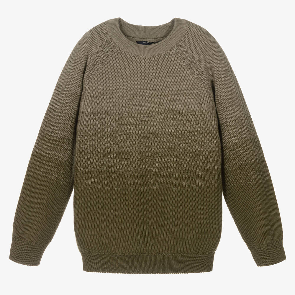 Mayoral Nukutavake - Boys Green Cotton Knit Sweater | Childrensalon