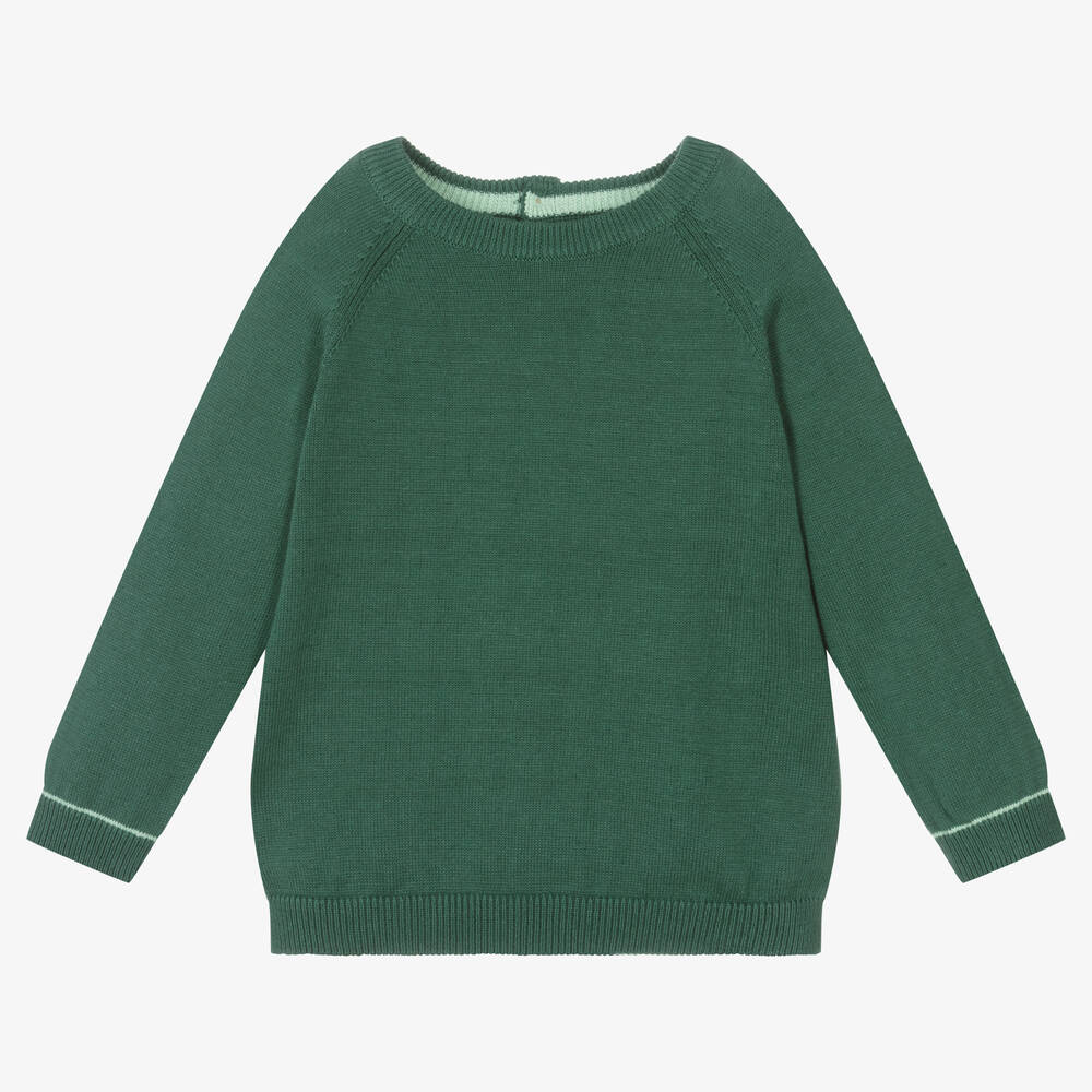 Mayoral - Boys Green Cotton Knit Sweater | Childrensalon