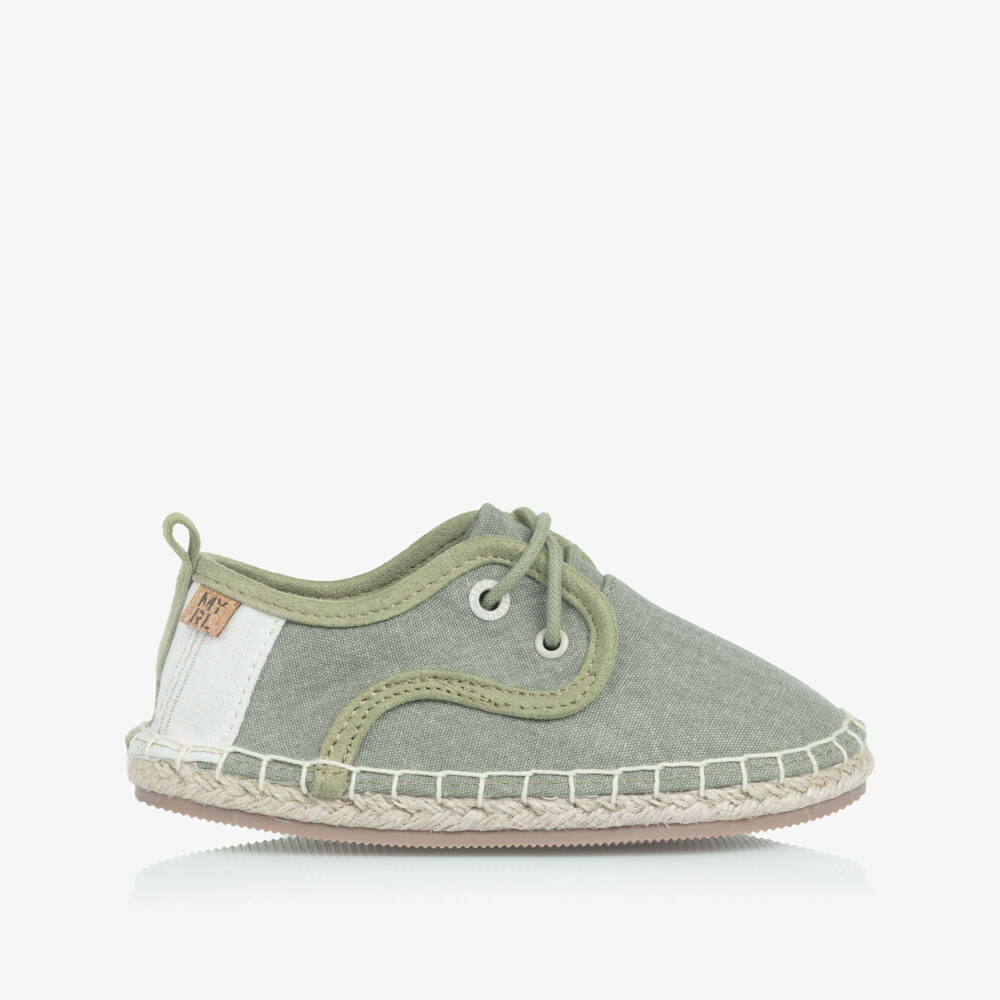 Mayoral-Boys Green Cotton Lace-Up Shoes | Childrensalon Outlet