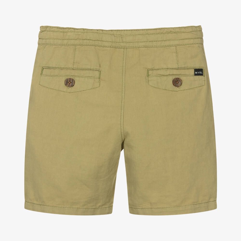 Mayoral-Boys Green Cotton & Linen Shorts | Childrensalon Outlet