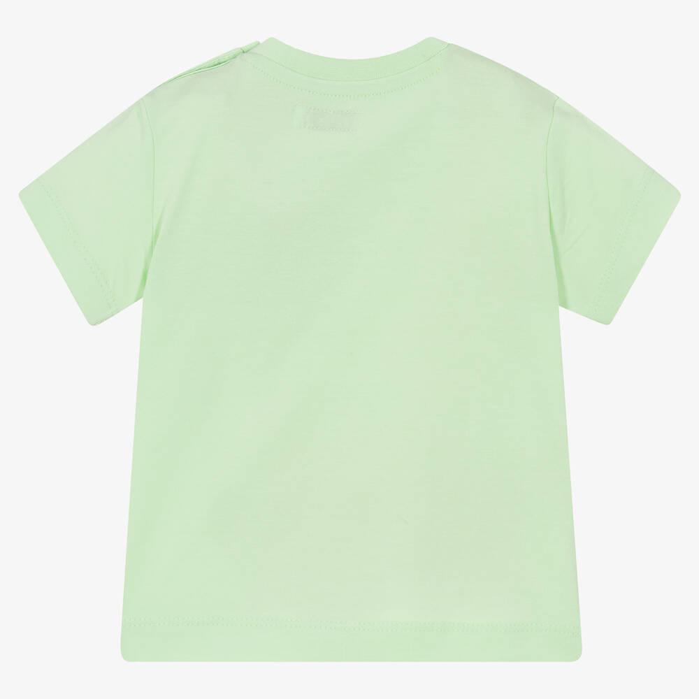 Mayoral-Boys Green Cotton Logo T-Shirt | Childrensalon Outlet