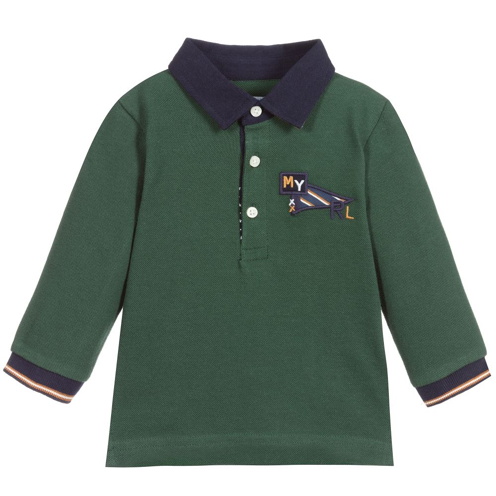 Mayoral - Boys Green Cotton Polo Shirt | Childrensalon
