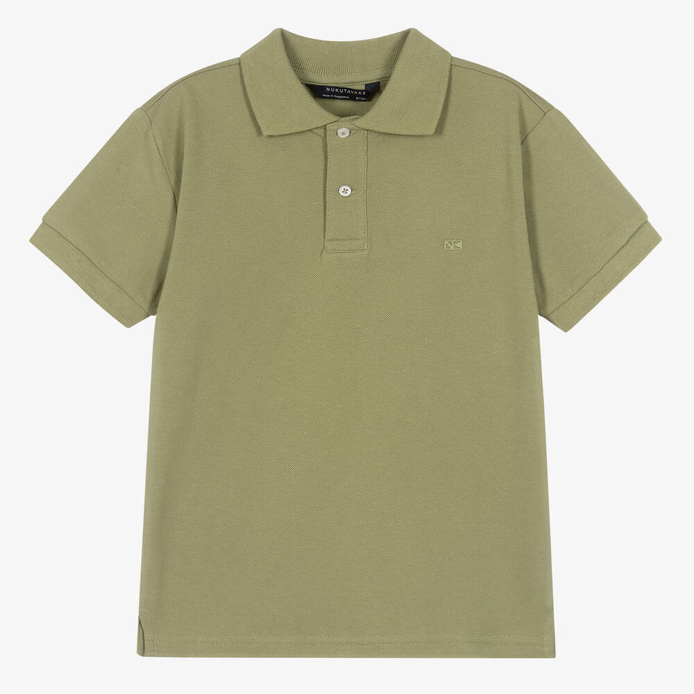 Mayoral Nukutavake - Boys Green Cotton Polo Shirt | Childrensalon
