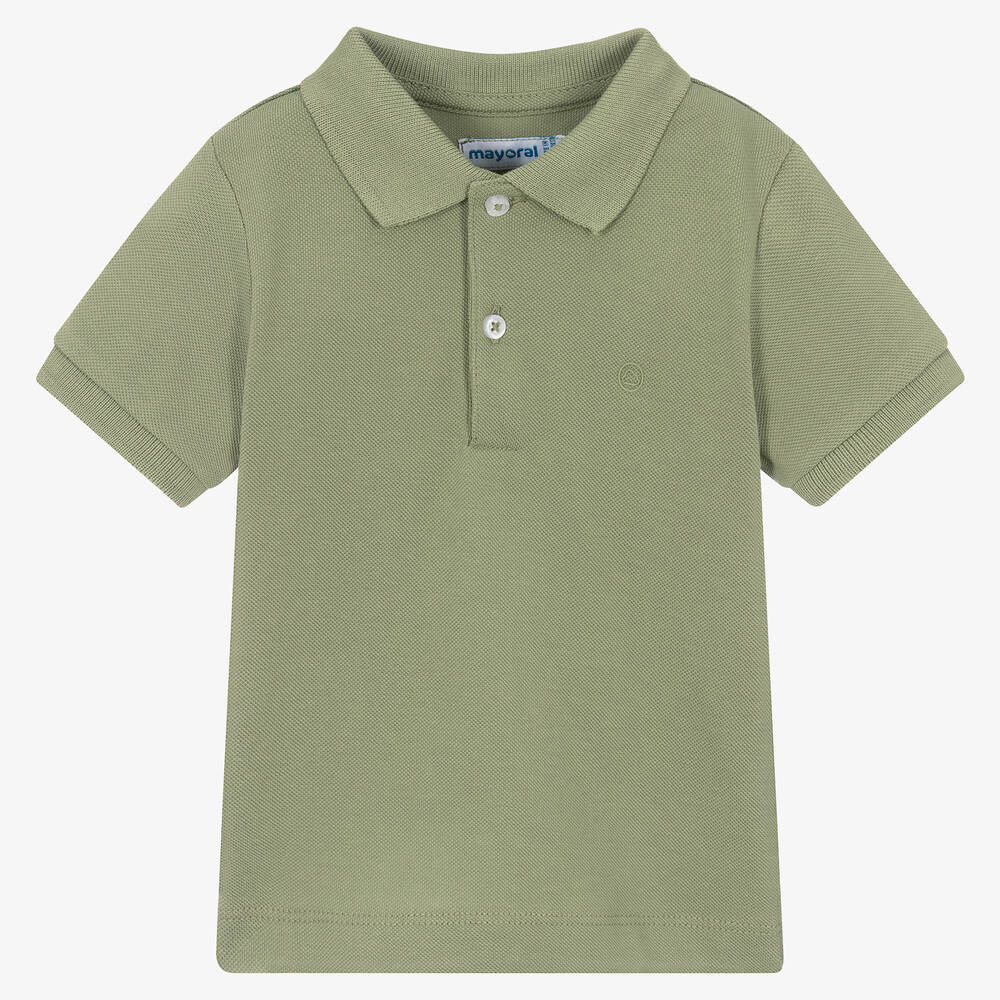 Mayoral - Boys Green Cotton Polo Shirt | Childrensalon