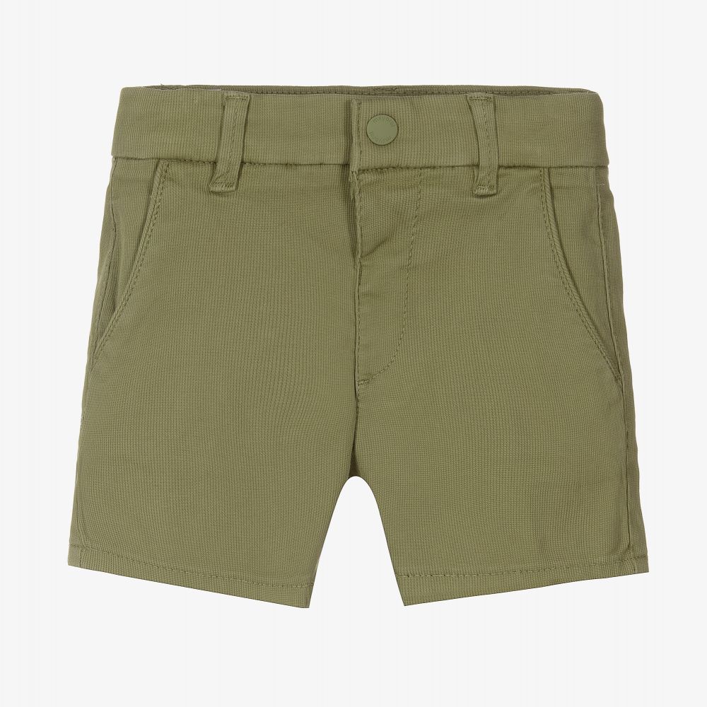 Mayoral - Boys Green Cotton Shorts | Childrensalon