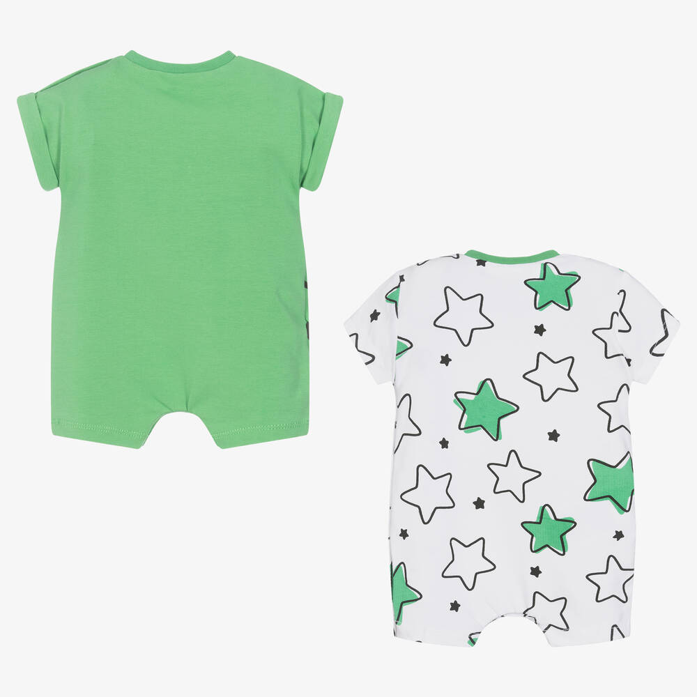 Mayoral-Boys Green Cotton Star Shorties (2 Pack) | Childrensalon Outlet