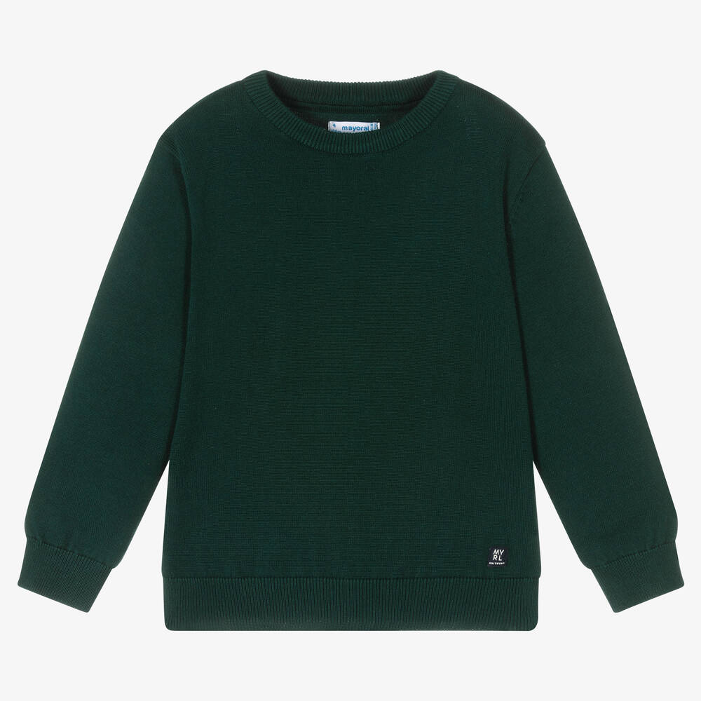 Mayoral - Boys Green Cotton Sweater | Childrensalon