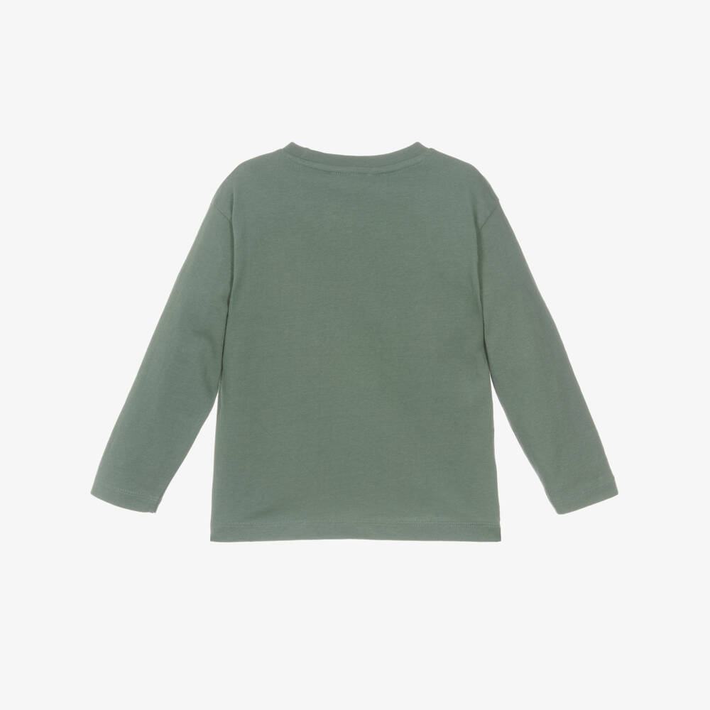 Mayoral-Boys Green Cotton Top with Headphones Motif | Childrensalon Outlet