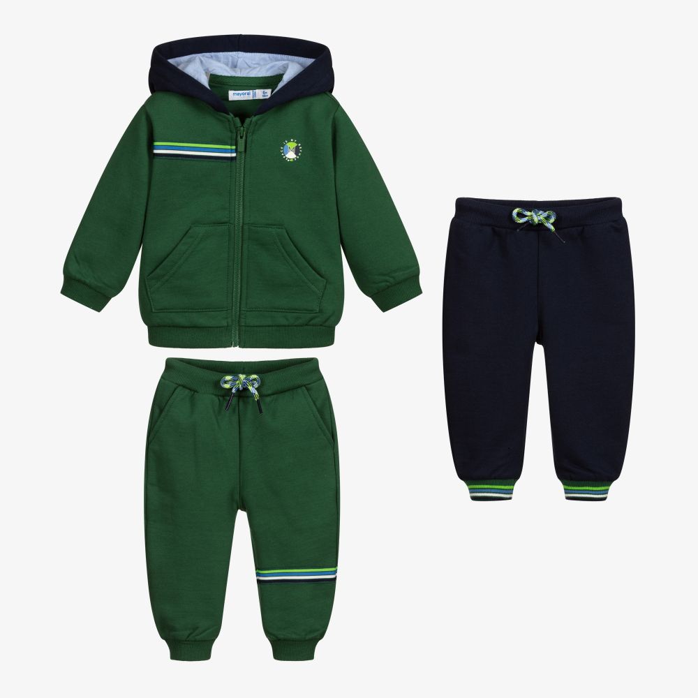 Mayoral - Boys Green Cotton Tracksuit | Childrensalon