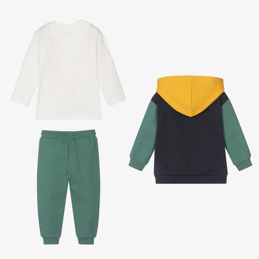 Mayoral-Boys Green Cotton Tracksuit Set | Childrensalon Outlet