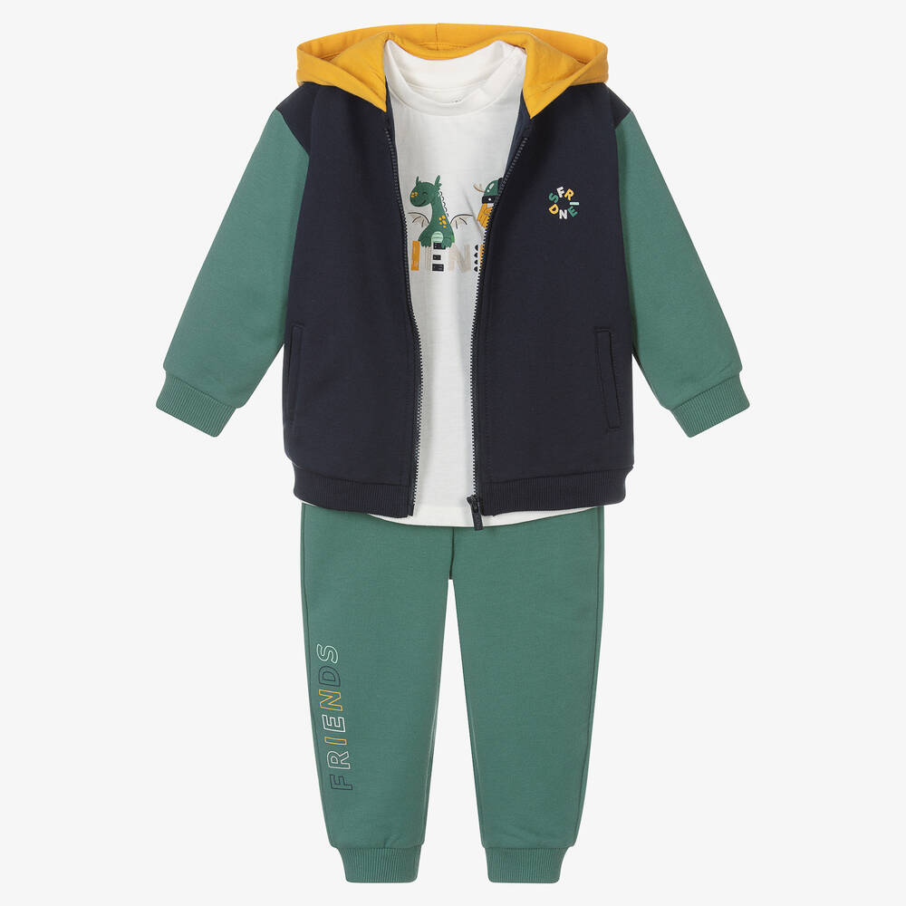 Mayoral - Boys Green Cotton Tracksuit Set | Childrensalon