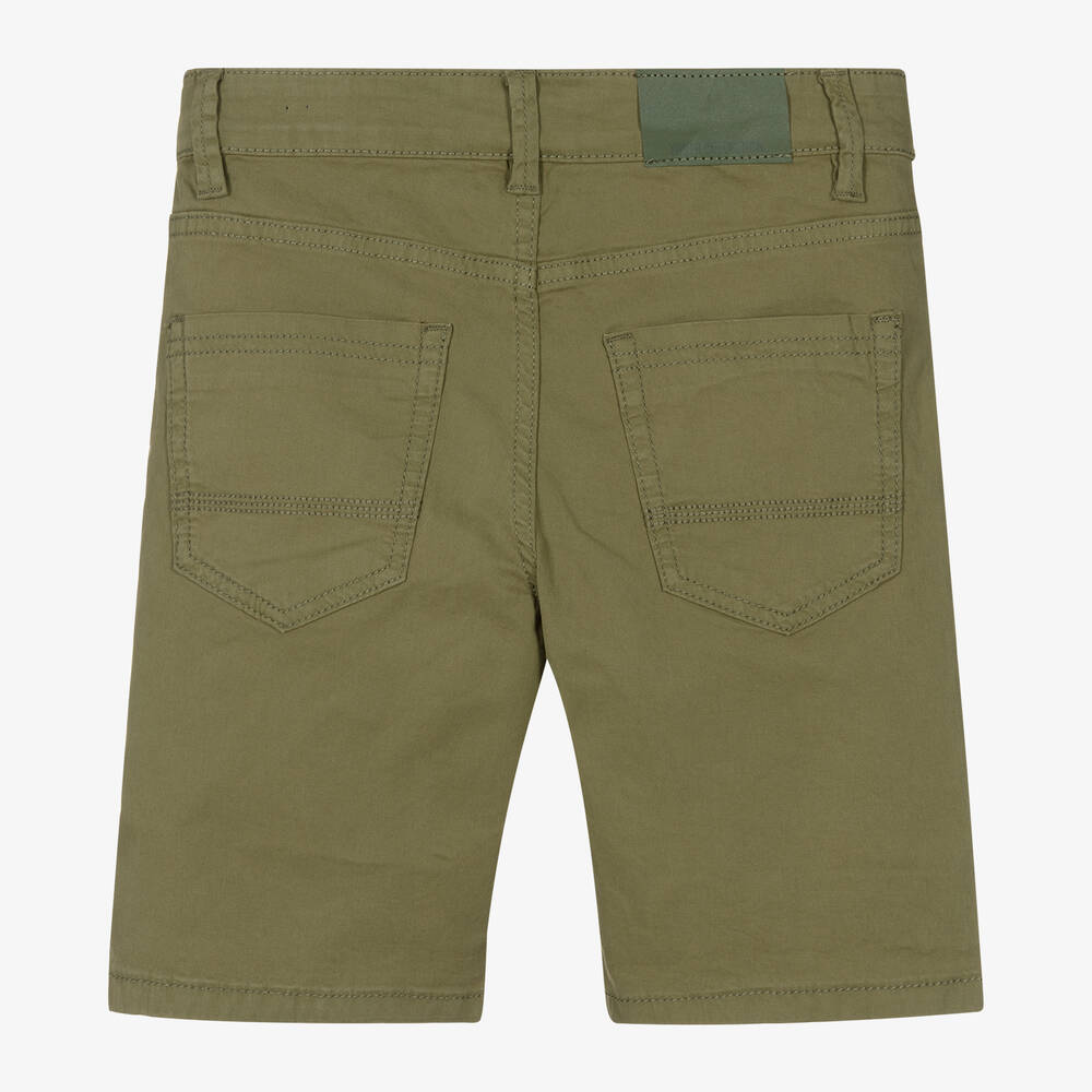 Mayoral-Зеленые шорты из хлопкового твила | Childrensalon Outlet