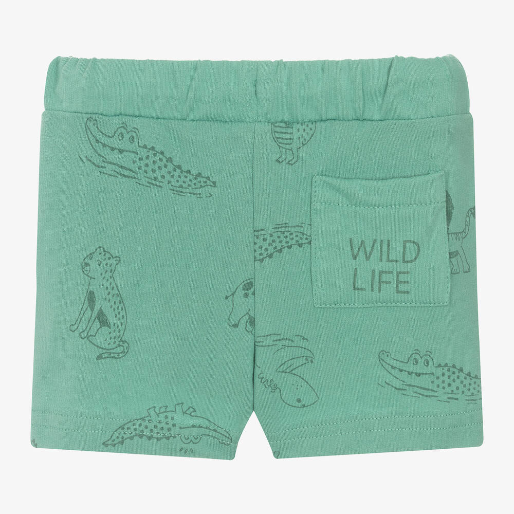 Mayoral-Boys Green Cotton Wild Life Print Shorts | Childrensalon Outlet