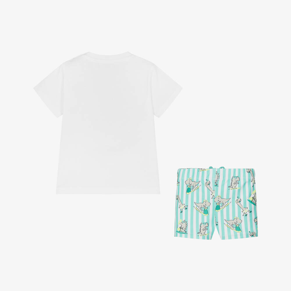 Mayoral-Boys Green Dino Swimwear Set | Childrensalon Outlet