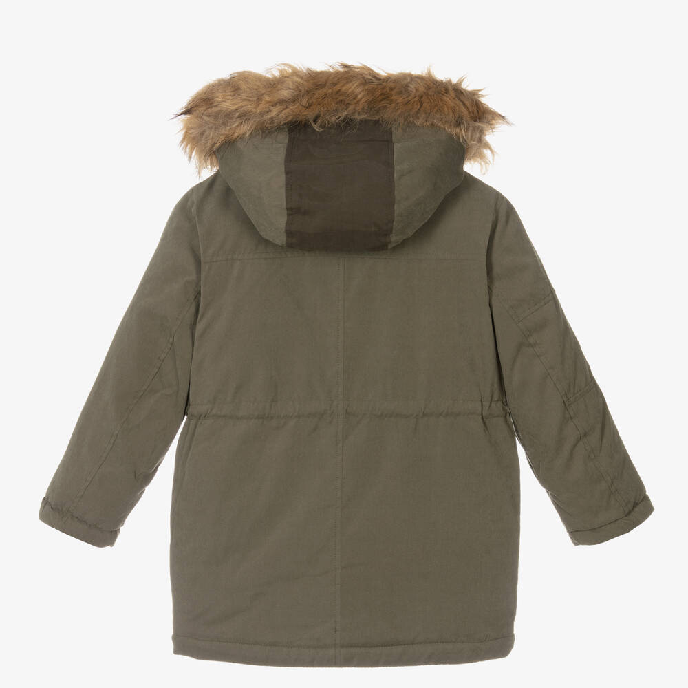 مايورال-معطف باركا هودي لون أخضر للأولاد | Childrensalon Outlet