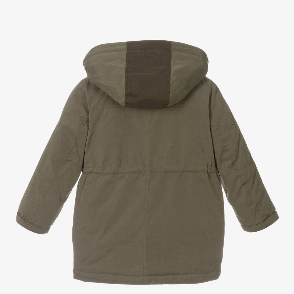 مايورال-معطف باركا هودي لون أخضر للأولاد | Childrensalon Outlet