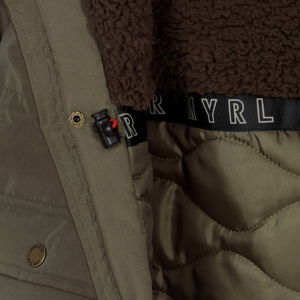 مايورال-معطف باركا هودي لون أخضر للأولاد | Childrensalon Outlet