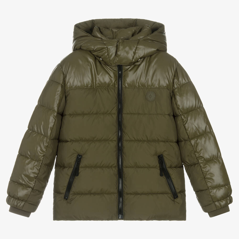 Mayoral Nukutavake - Boys Green Hooded Puffer Jacket | Childrensalon