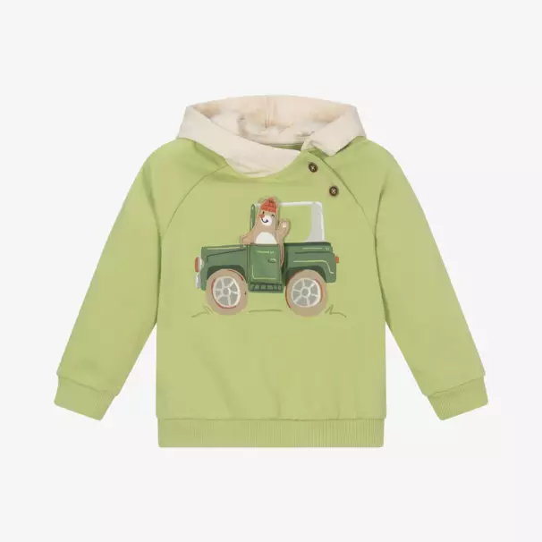 Mayoral-Boys Green & Ivory Hoodie | Childrensalon Outlet
