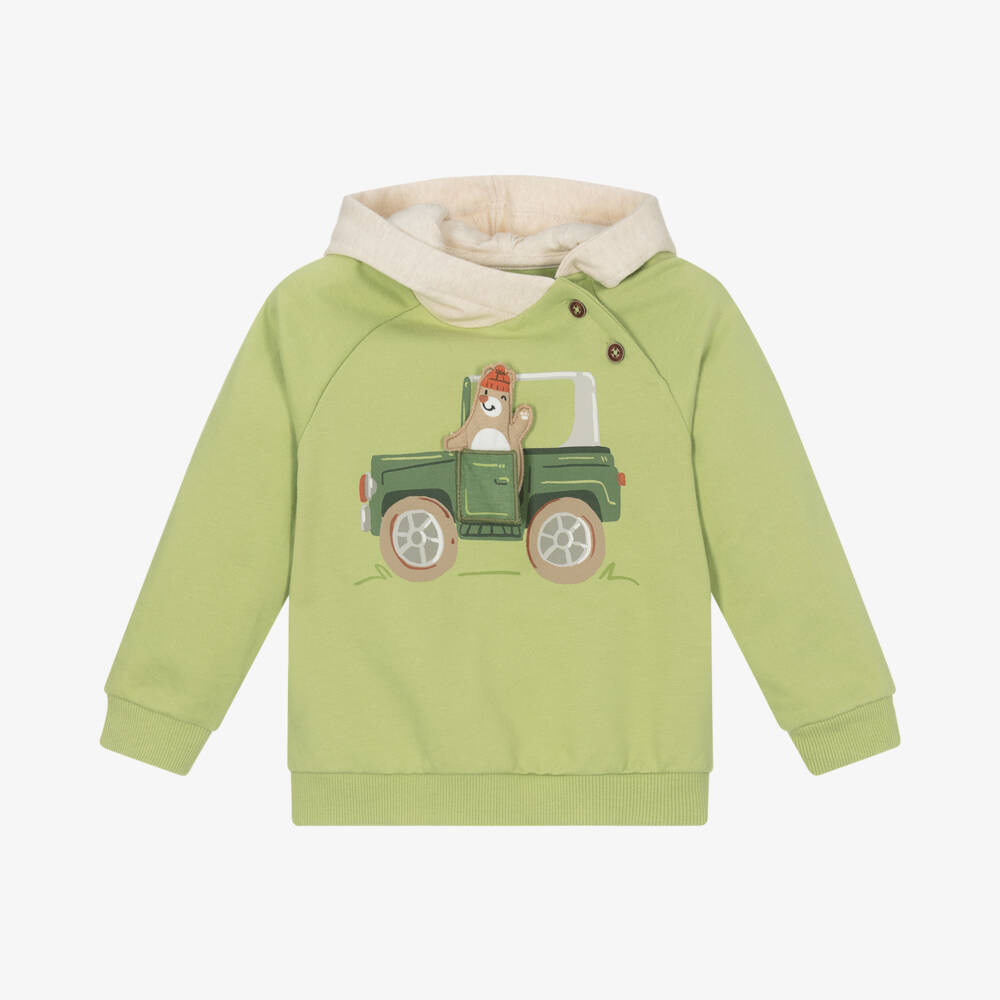 Mayoral-Boys Green & Ivory Hoodie | Childrensalon Outlet