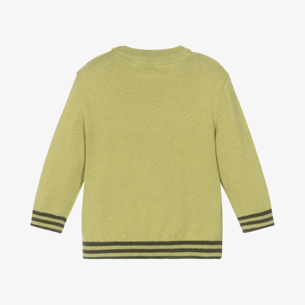Mayoral-Boys Green Knit Cotton Wool Jumper | Childrensalon Outlet