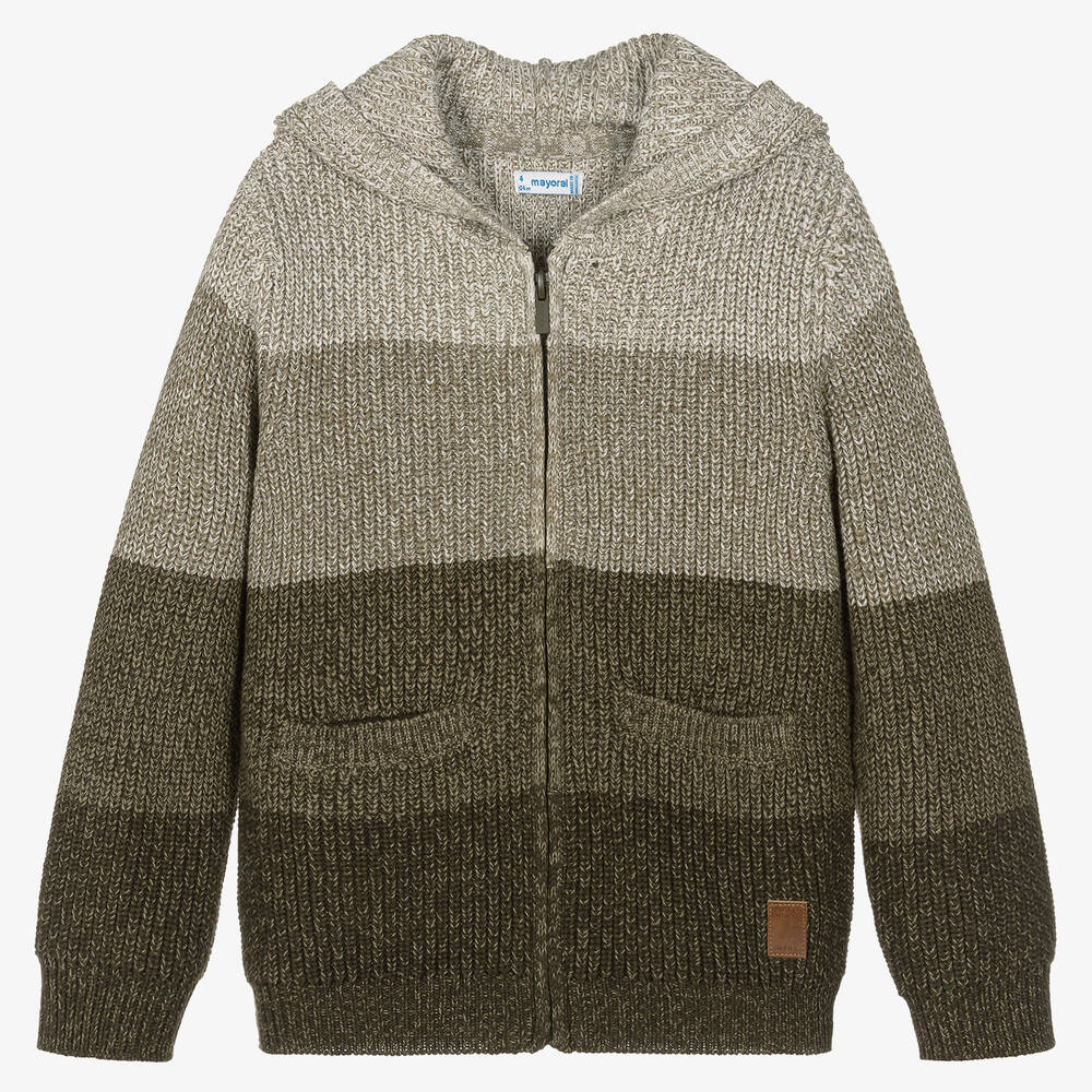 Mayoral - Boys Green Knitted Zip-Up Top | Childrensalon