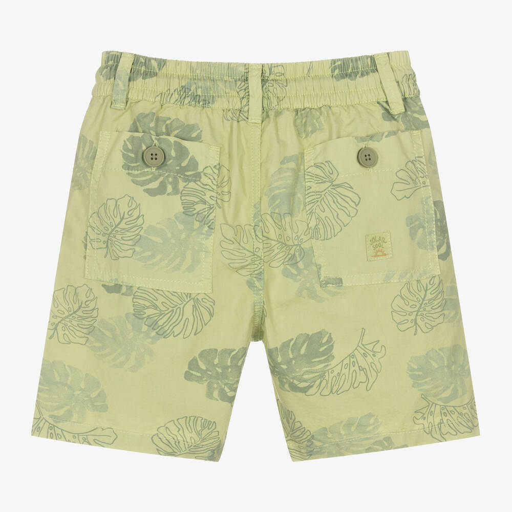 Mayoral-Boys Green Leaf Cotton Shorts | Childrensalon Outlet