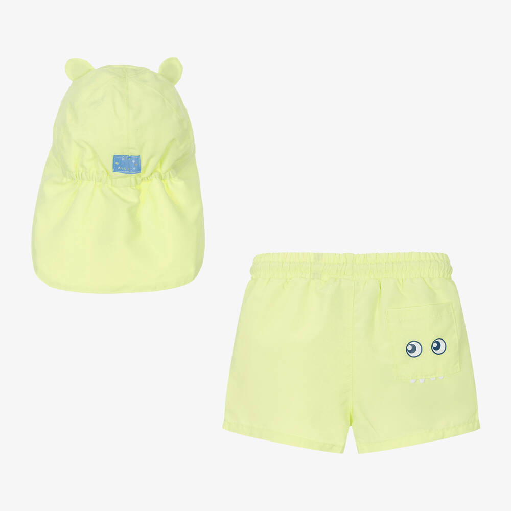 Mayoral-Boys Green Monster Print Swim Shorts | Childrensalon Outlet