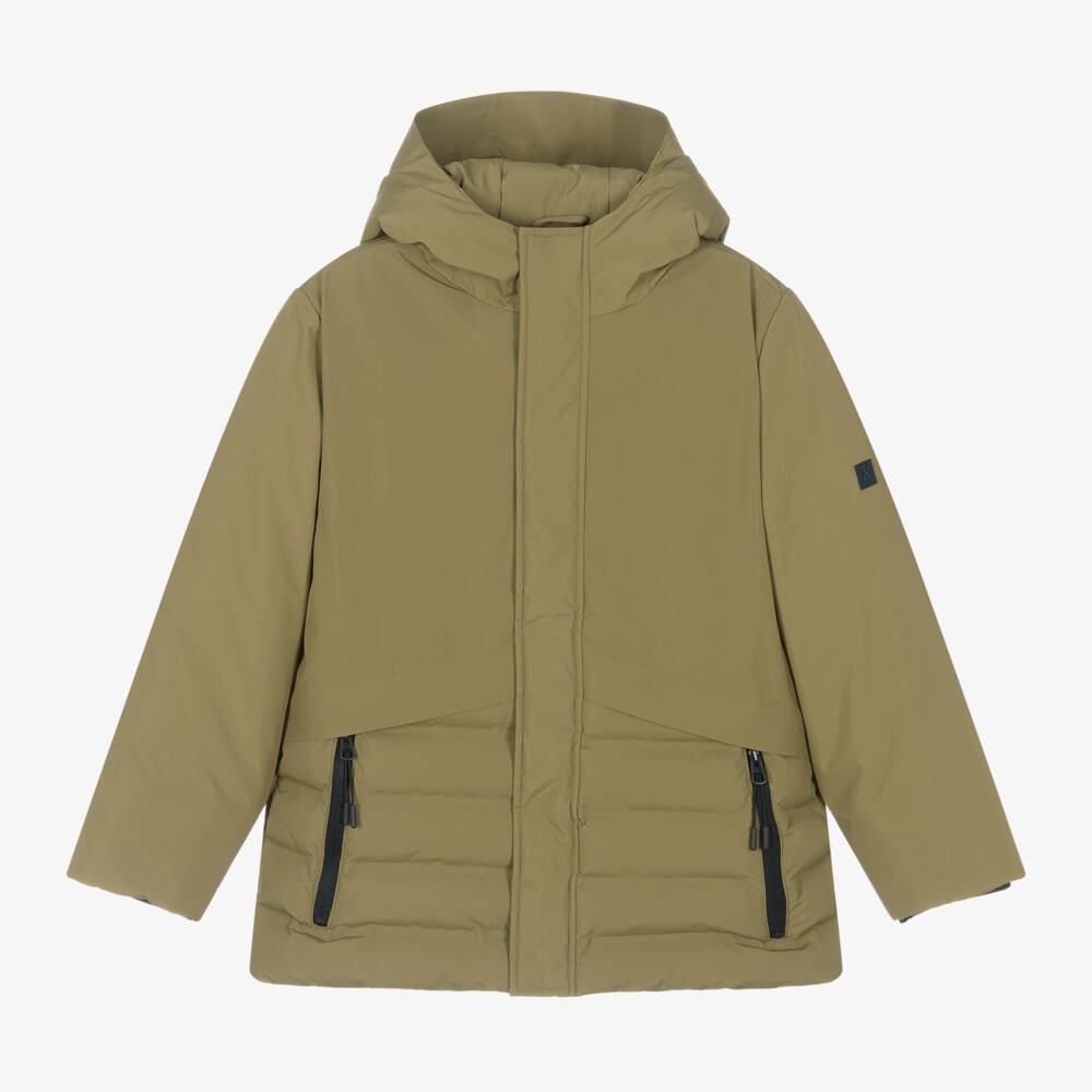 Mayoral Nukutavake-Boys Green Padded Hooded Parka | Childrensalon Outlet