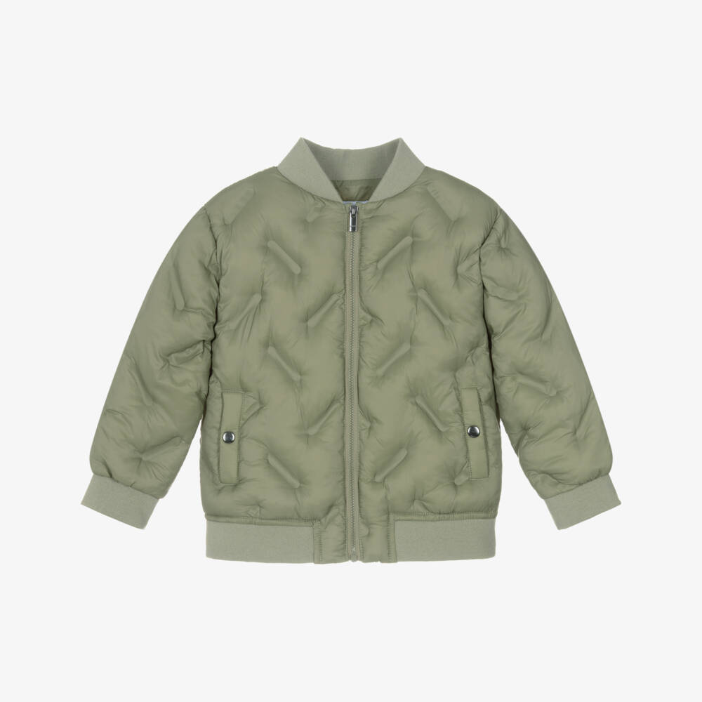 Mayoral-Boys Green Quilted Bomber Jacket | Childrensalon Outlet