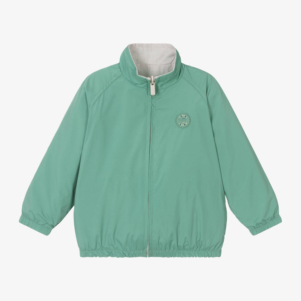 مايورال-جاكيت واقي من الرياح بوجهين لون أخضر للأولاد | Childrensalon Outlet