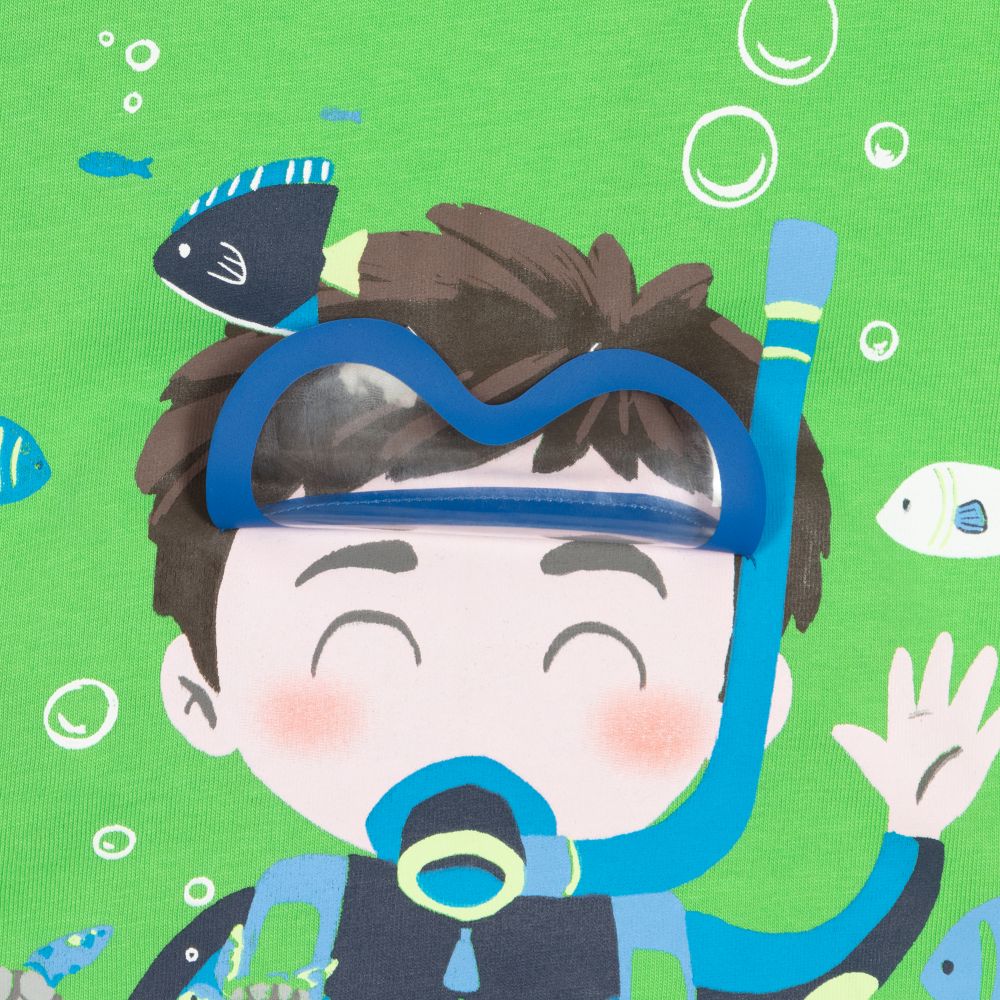 مايورال-تيشيرت أطفال ولادي قطن لون أخضر | Childrensalon Outlet