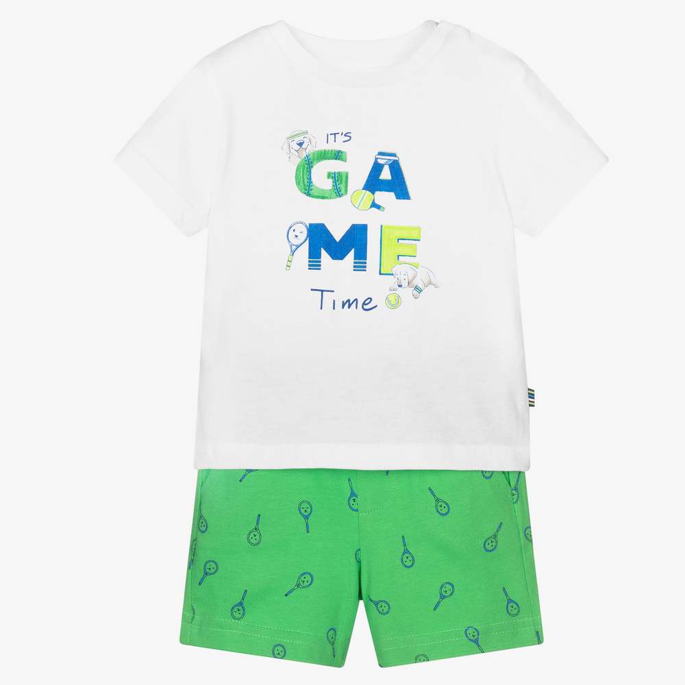 Mayoral - Футболка и зеленые шорты для мальчиков | Childrensalon