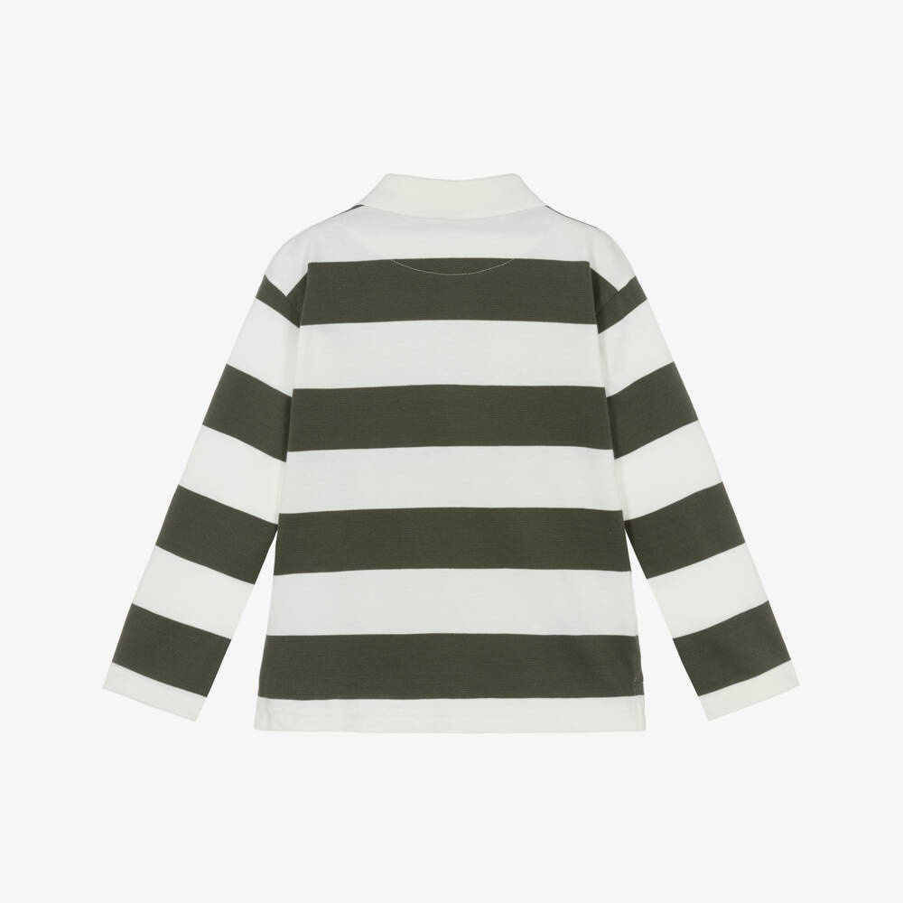 Mayoral-Рубашка поло из хлопка в зелёную полоску для мальчиков | Childrensalon Outlet